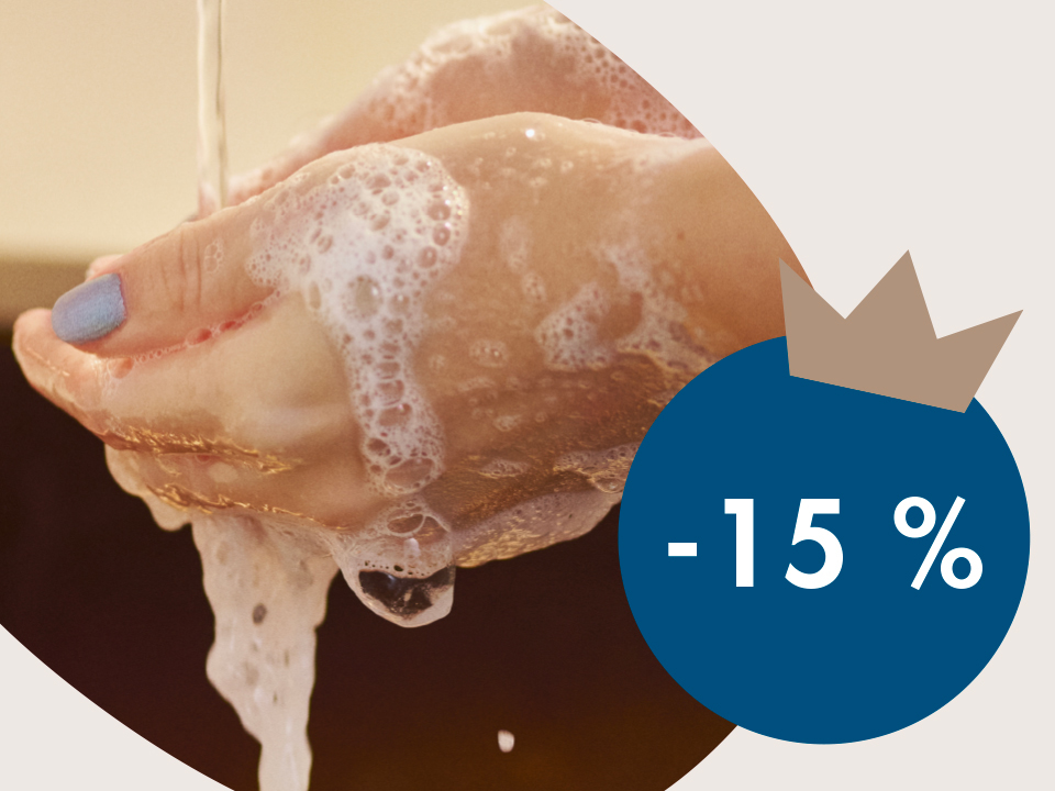 Handtvålar- 15 %
