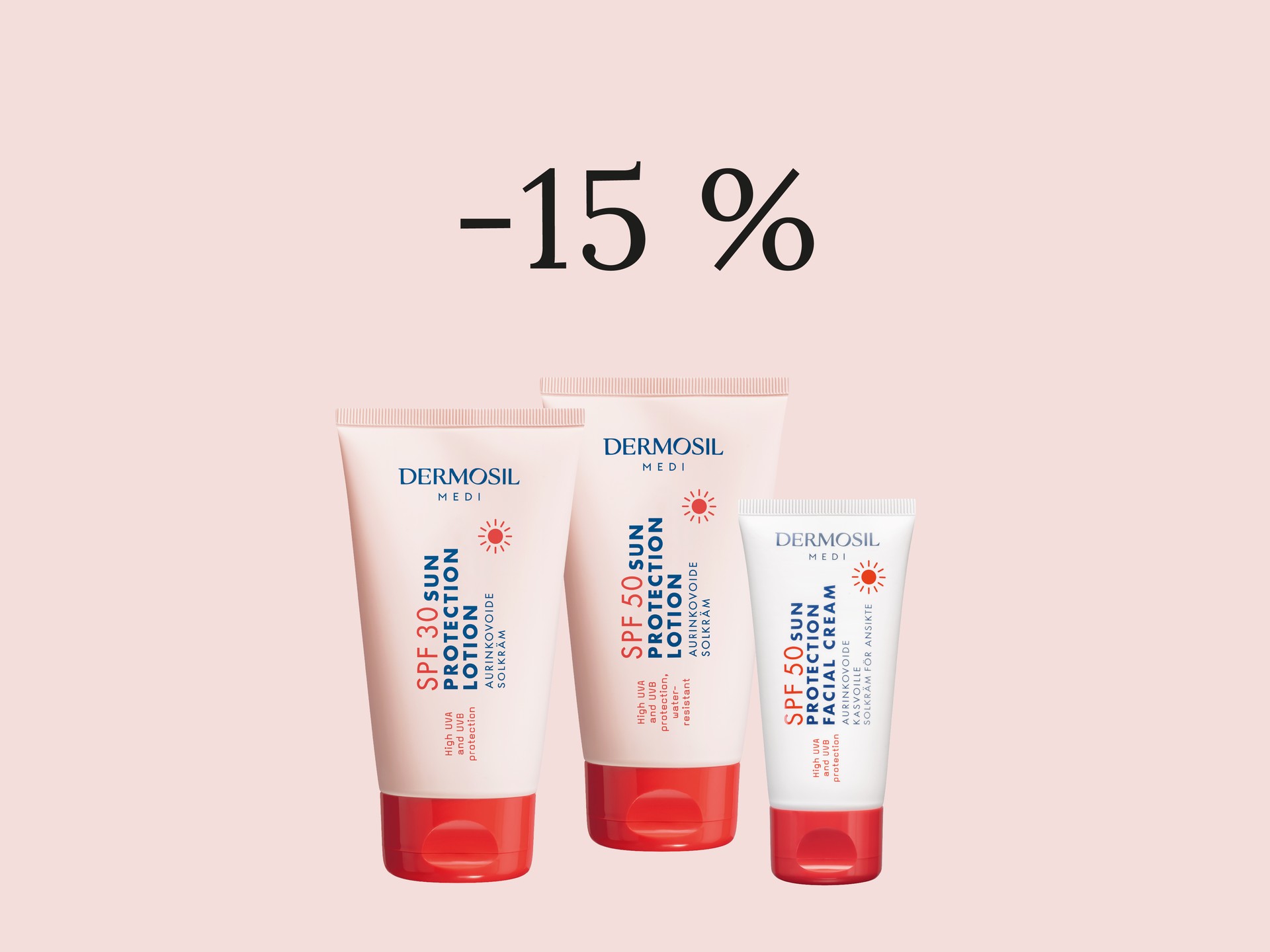 MEDI-seriens solskyddsprodukter -15 %